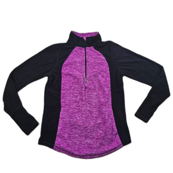 St. John's Bay Active Half-Zip Pullover Fleece Fuchsia Black Women's Size Small - Picture 2 of 10